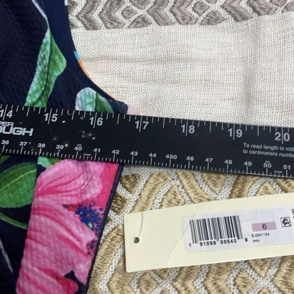 (E1) Eliza‎ J dress by NWT Sleeveless, lined, navy, multi-color, sizes 6,8,10 - Picture 7 of 14